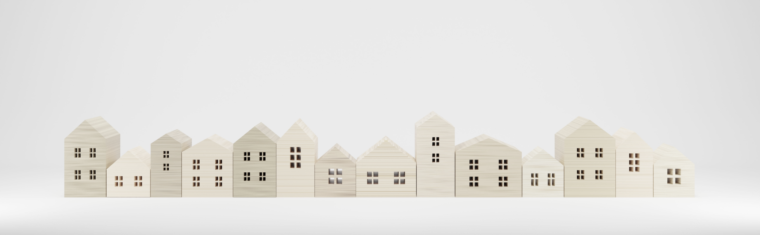 Maisons miniature en bois côtes à côtes