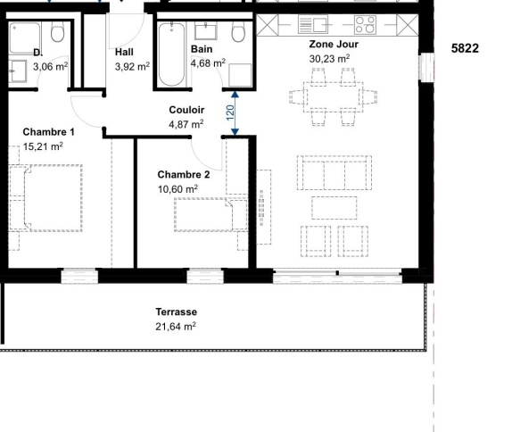 Appartement, 3.5 pièces, 98.50 m2 Appartement, 3.5 pièces, 98.50 m2