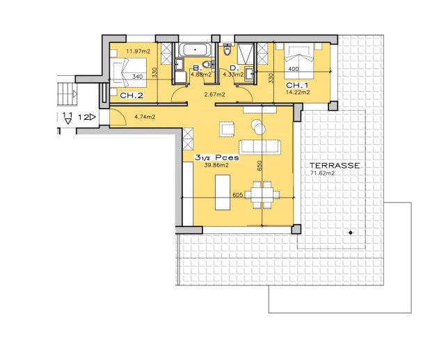 Appartement , 125.00 m2