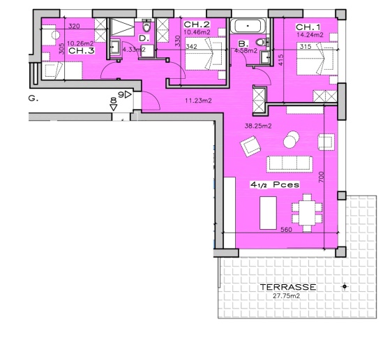 Appartement, 4.5 pièces, 128.23 m2